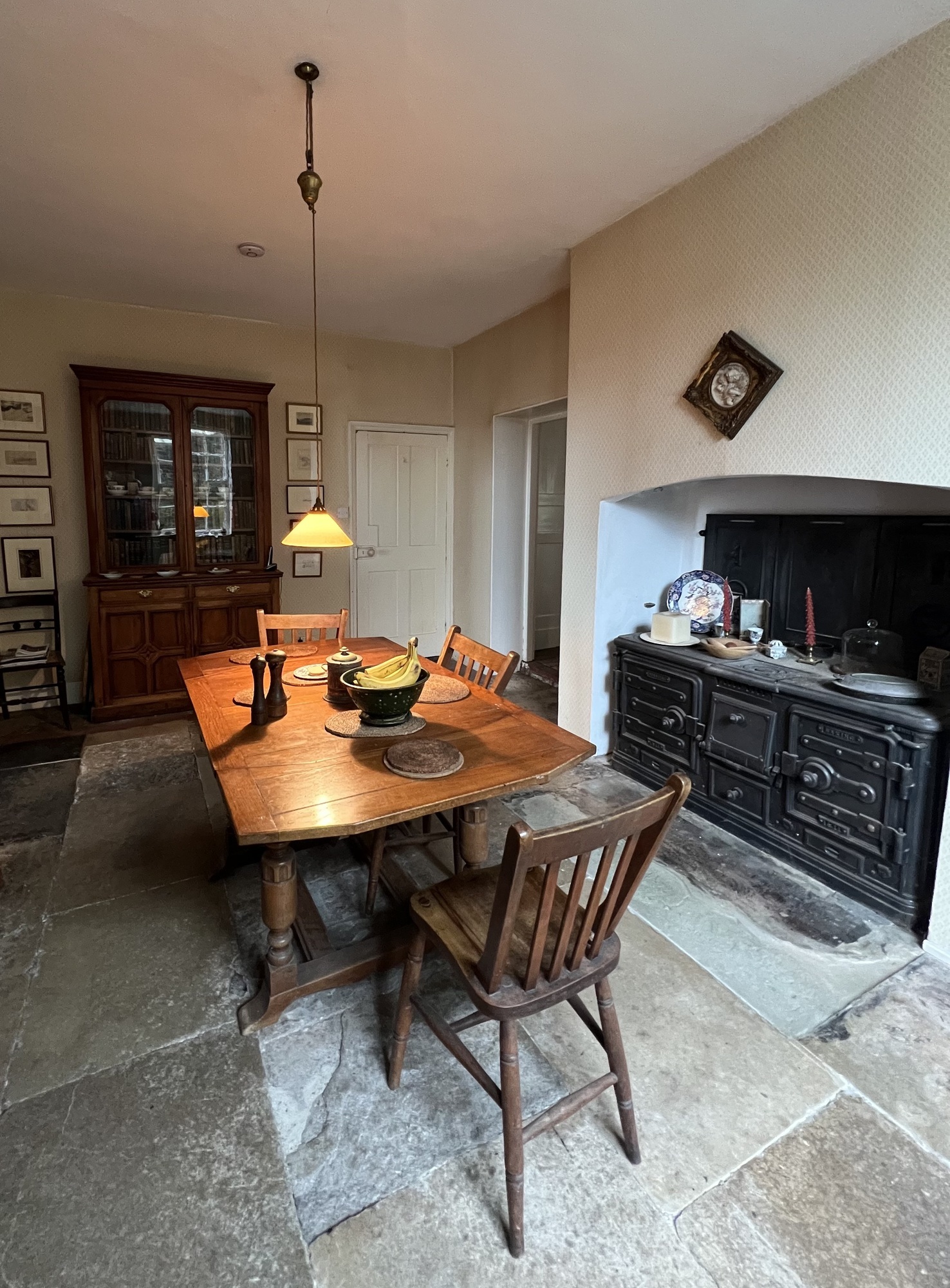 10 View of dining room including range